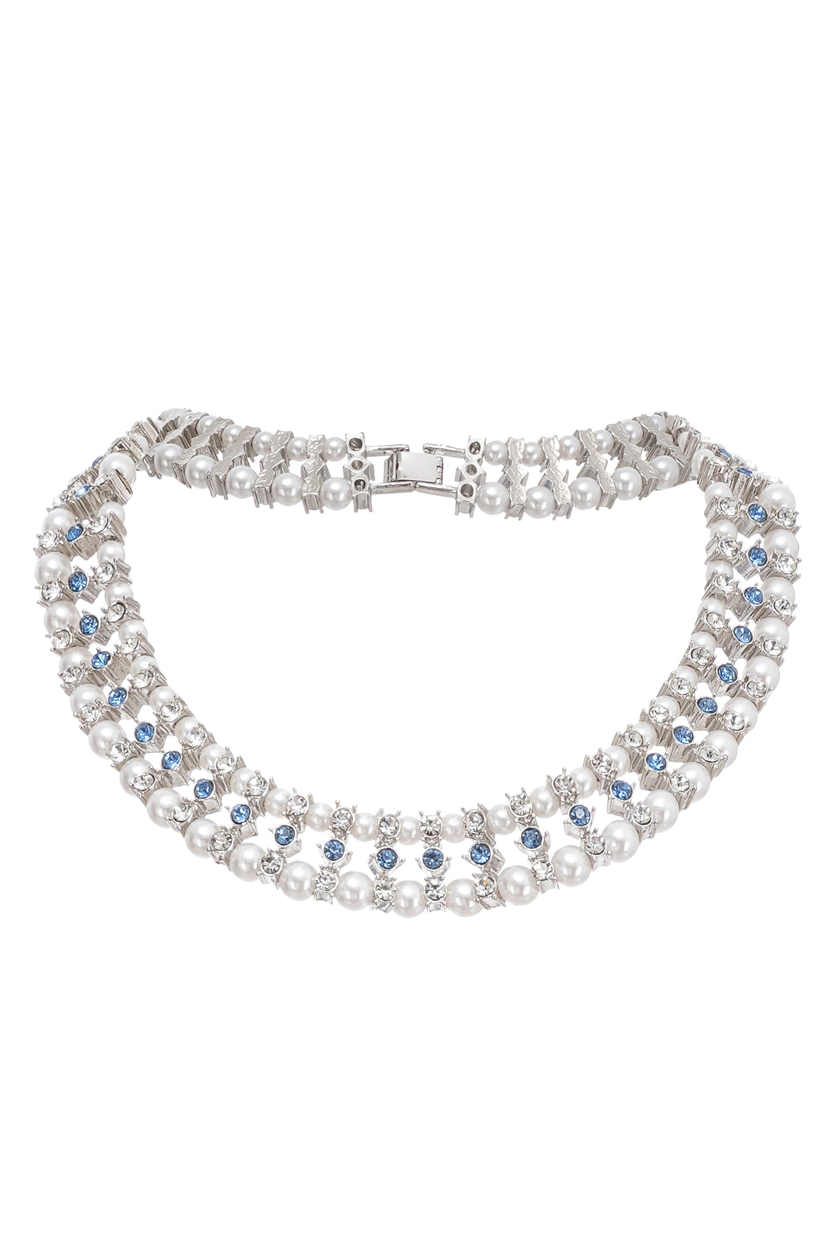 Kristal Süslemeli İnci Kolye