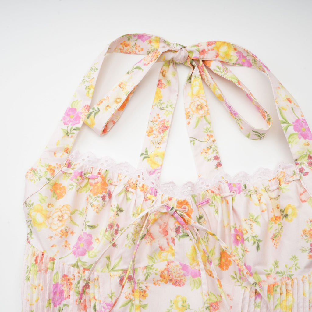 Odette desenli midi elbise