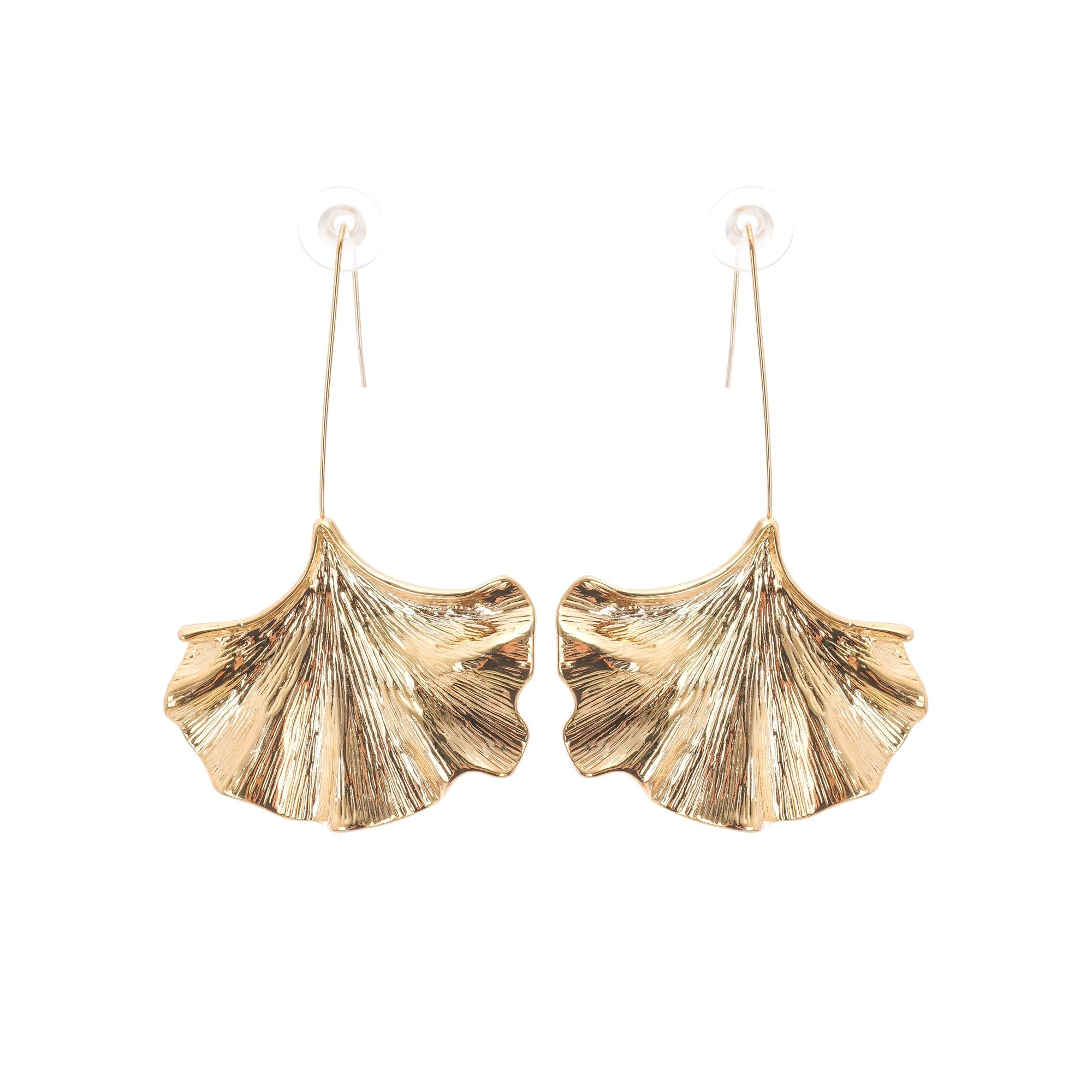 Juliet'İn Altın Ginkgo Damla Küpeleri