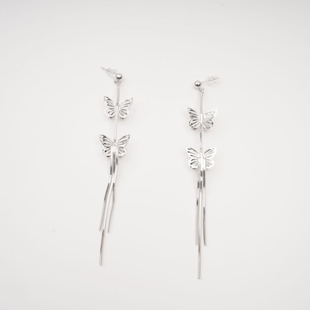 Bella Gümüş Kelebek Damla Küpe