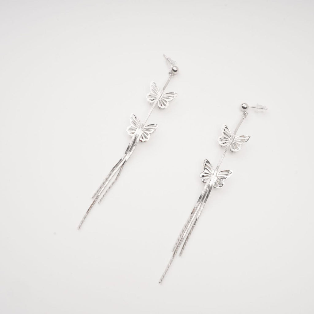 Bella Gümüş Kelebek Damla Küpe