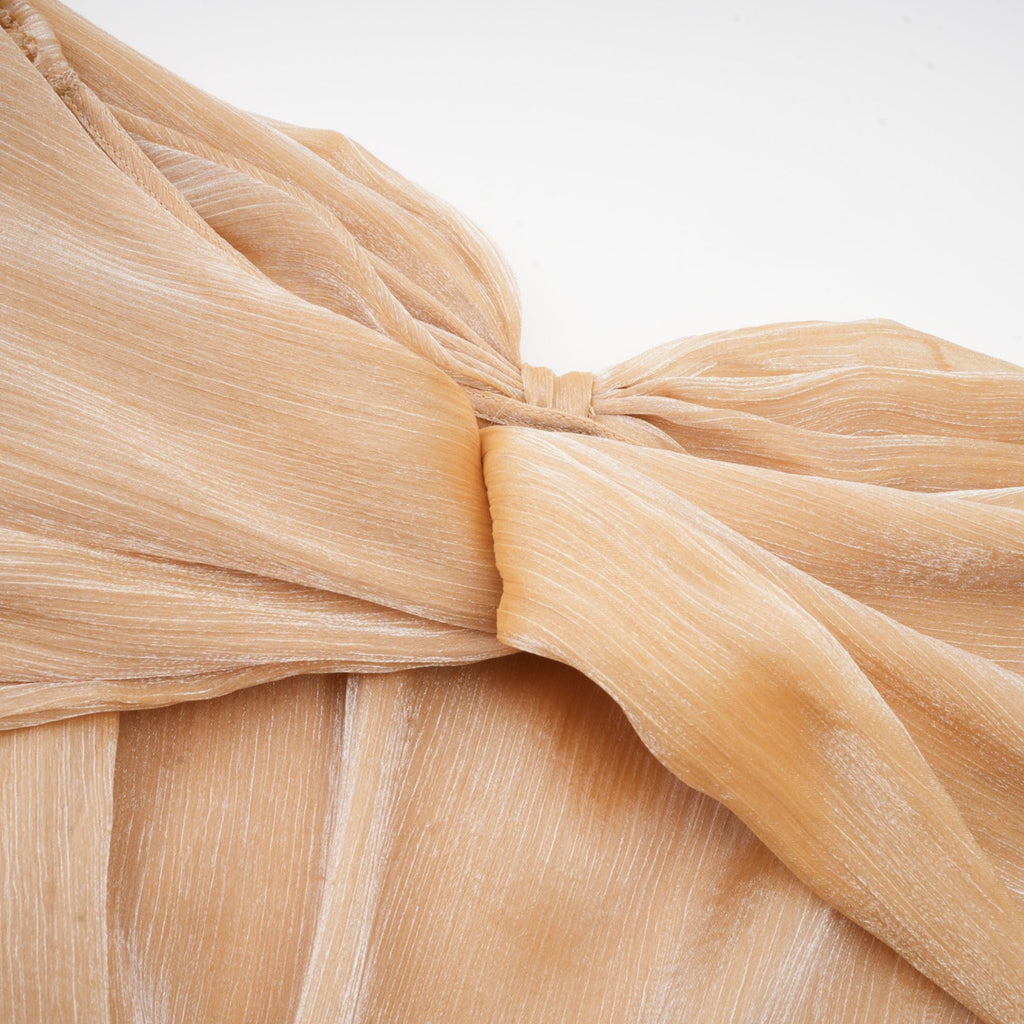 Adelina Altın Kristal Süslemeli Panelli Mini Elbise