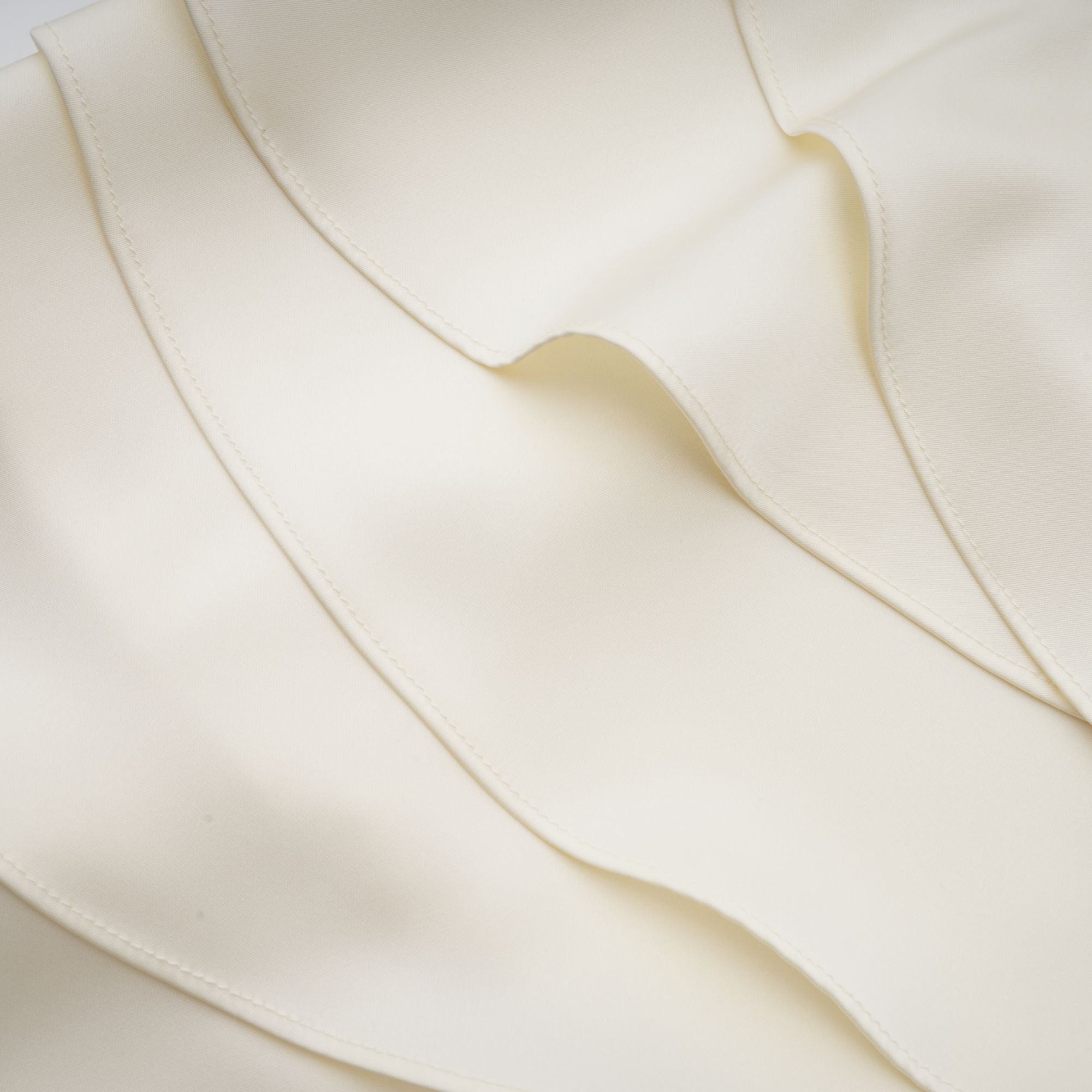 Lyna Beyaz Saten Fırfırlı Mini Elbise, Şal Panel Detaylı