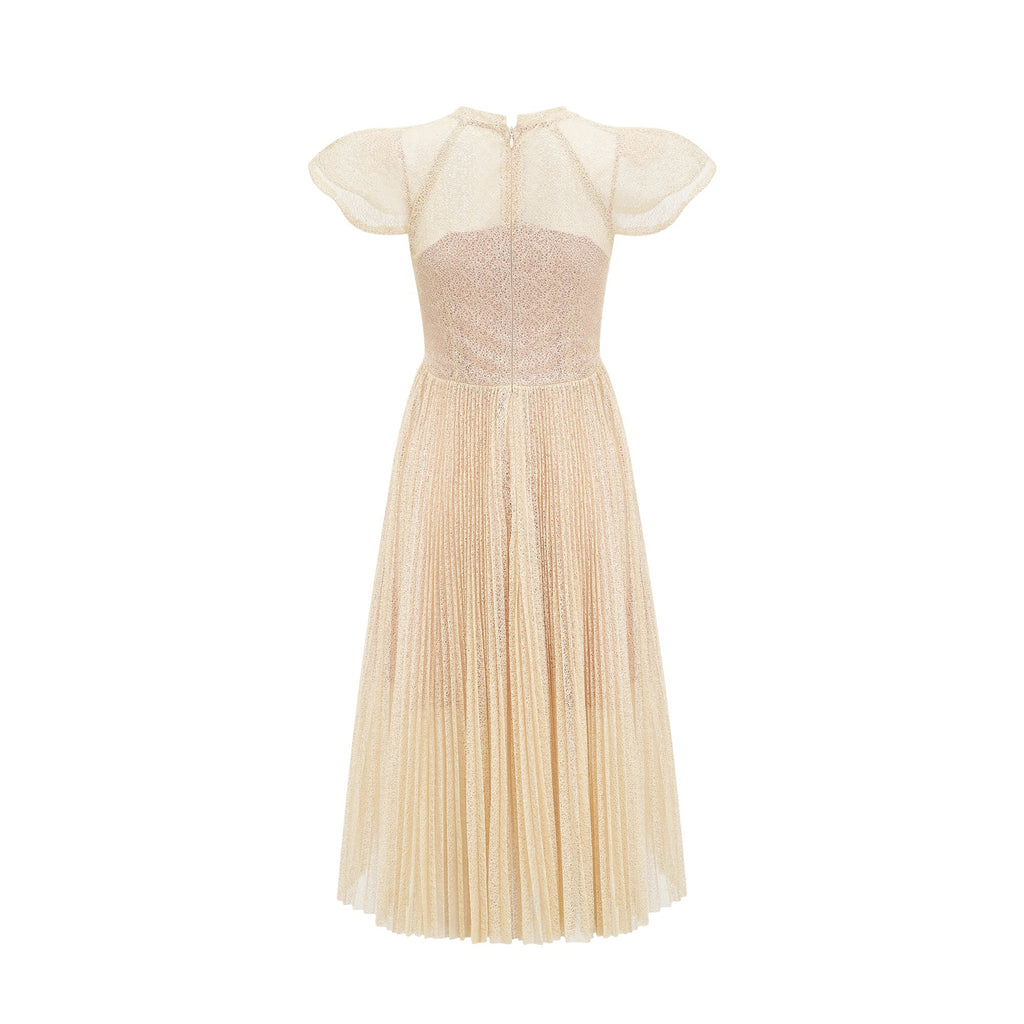 Nerissa pile midi elbise