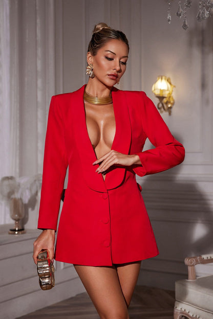 Dacre Sırt Dekolteli Çiçek Blazer