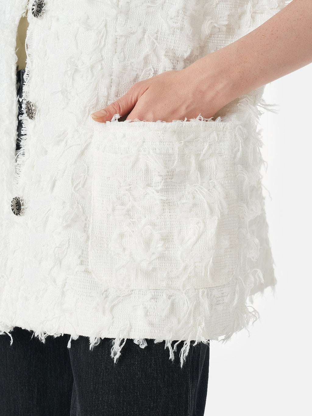 Dokulu Karışık Kumaş Yelek