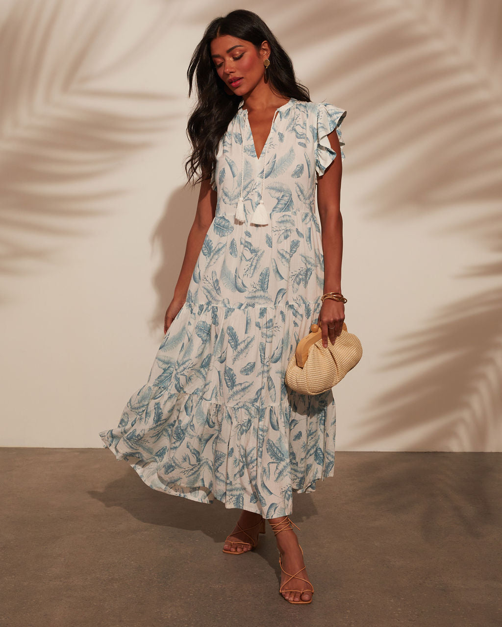 Sahil Mavisi A Kesim Midi Elbise