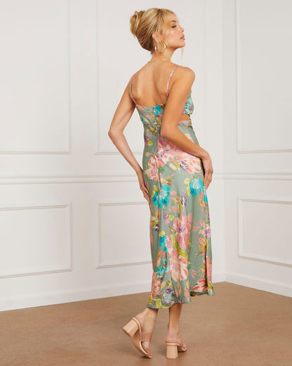 Gracelynn Çiçekli Midi Slip Elbise