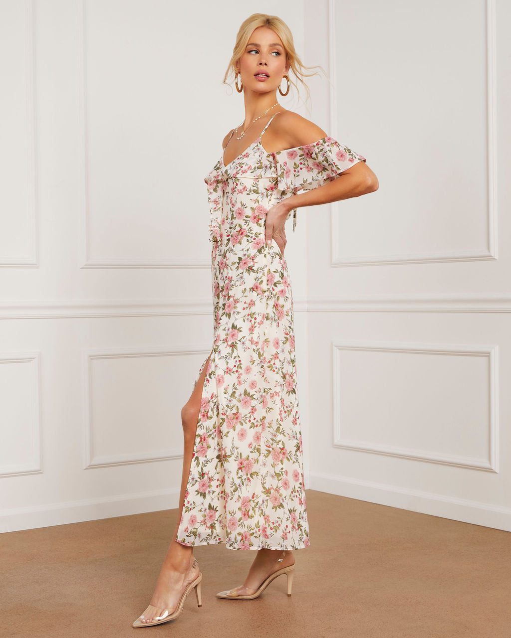 Marissa Çiçekli Midi Elbise