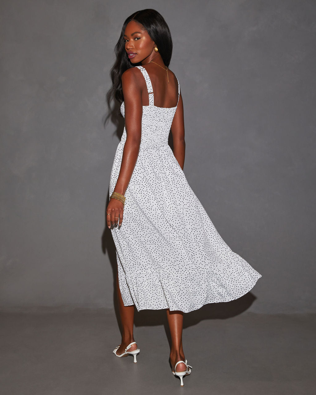 Anamaria Puantiyeli Korse Midi Elbise