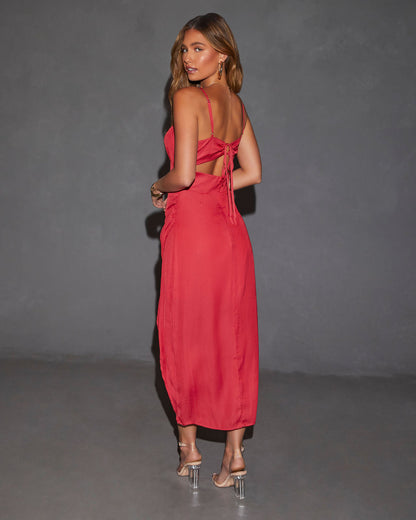 Minnie Asimetrik Slip Midi Elbise