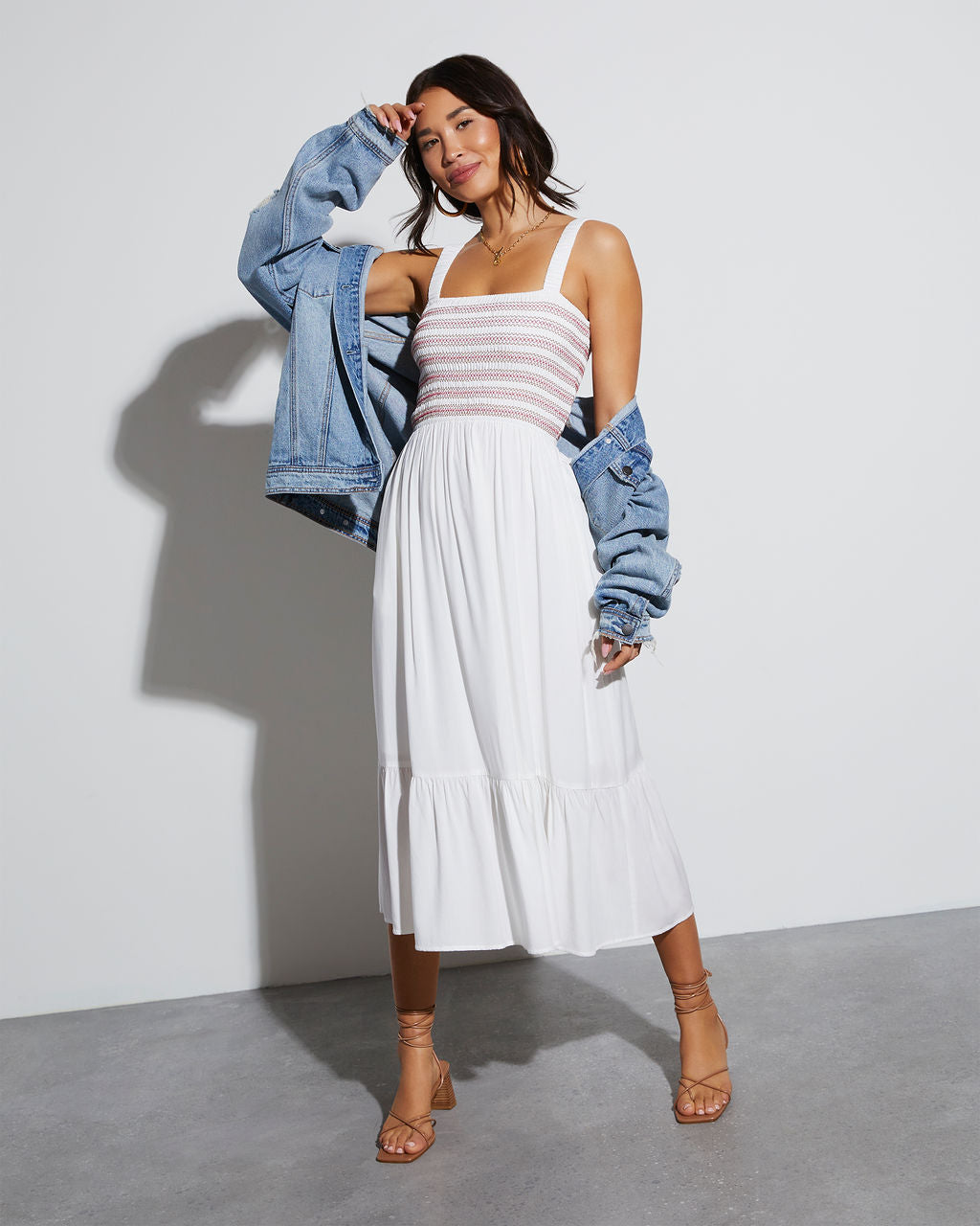 Simply Darling Kare Yaka Midi Elbise