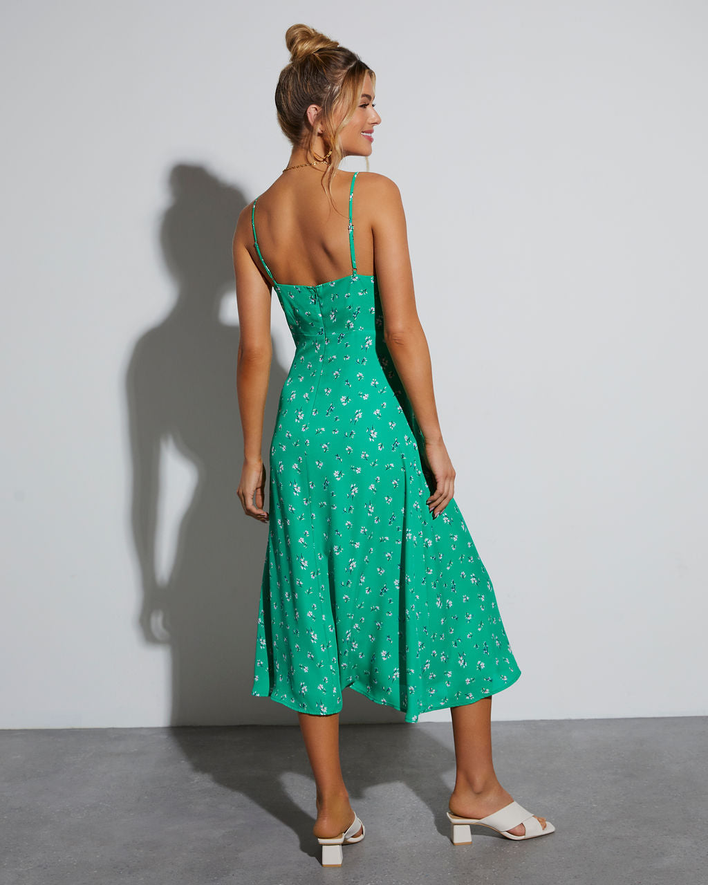 Cyrus V Yaka Slip Midi Elbise