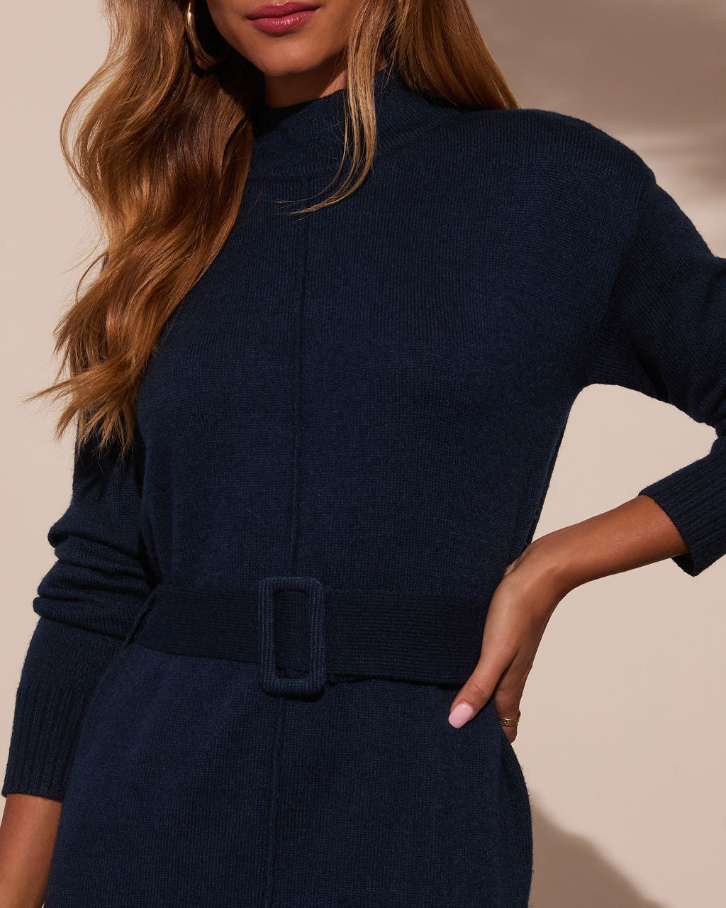 Huntley Mockneck Midi Kazak Elbise