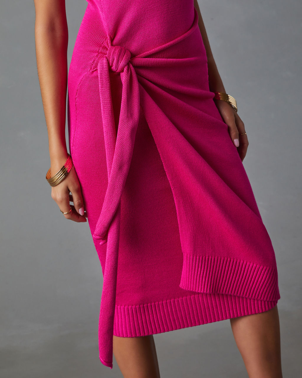 Orla Triko Anvelop Midi Elbise