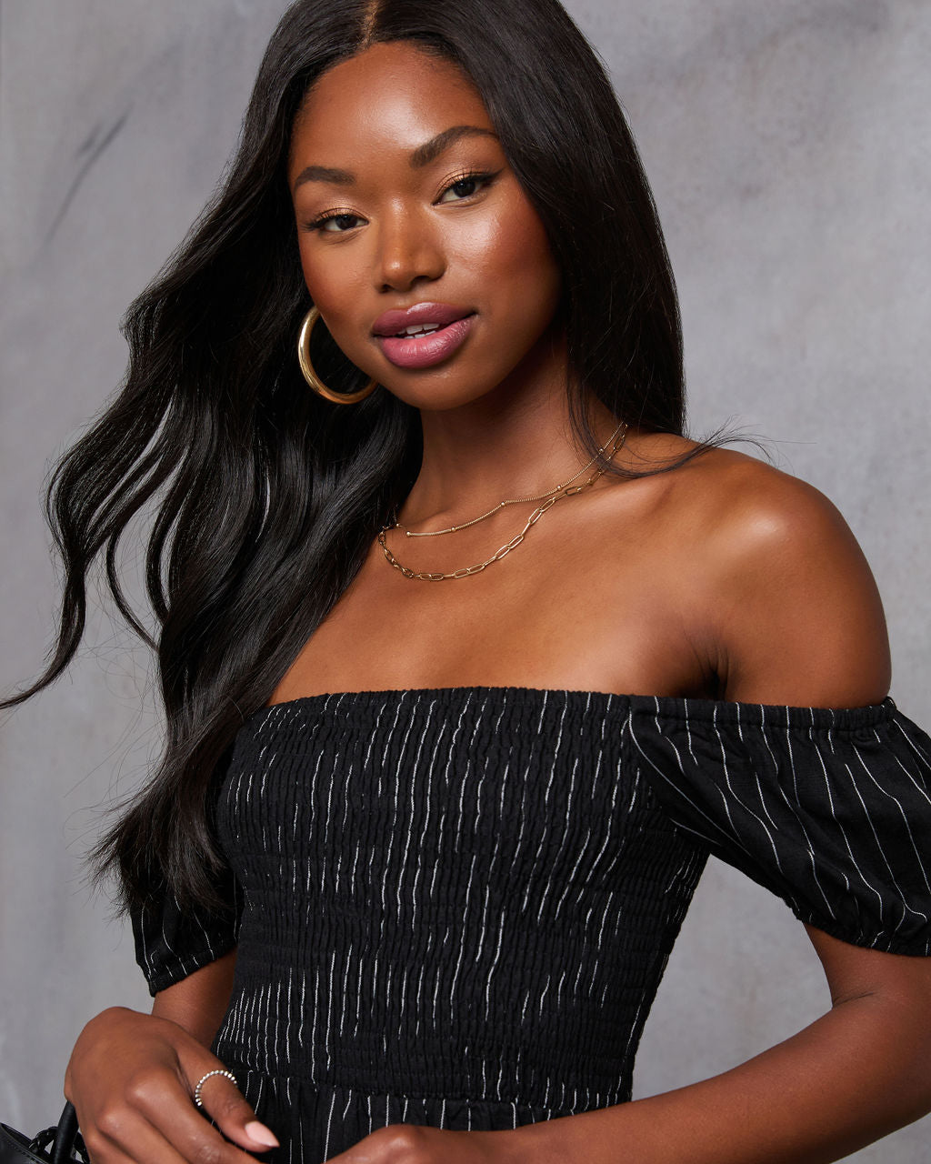 Harvest Moons Çizgili Midi Elbise