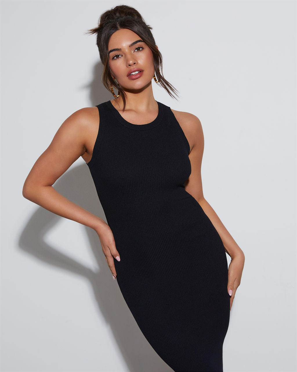 Kate Bisiklet Yaka Bodycon Midi Elbise