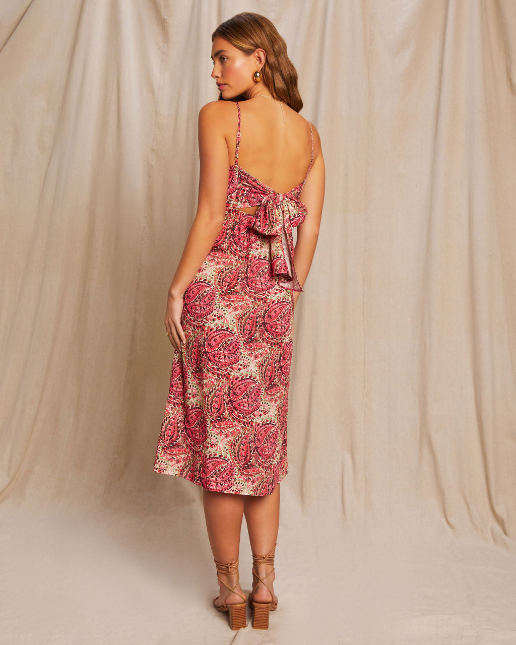 Christa Ayarlanabilir Arkadan Bağlamalı Midi Elbise