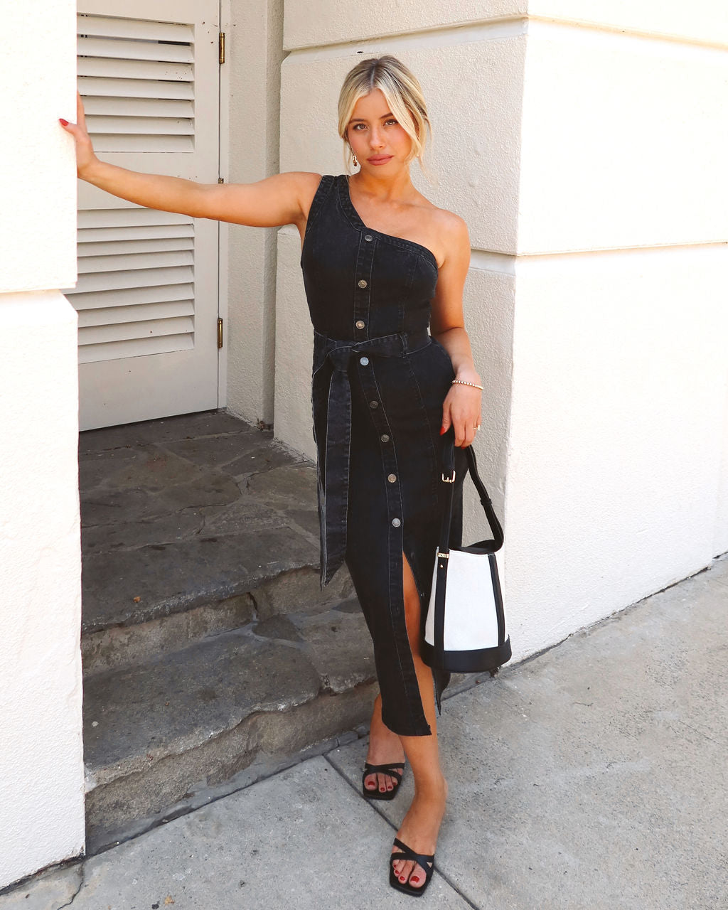 Perfect Fit Tek Omuz Midi Elbise