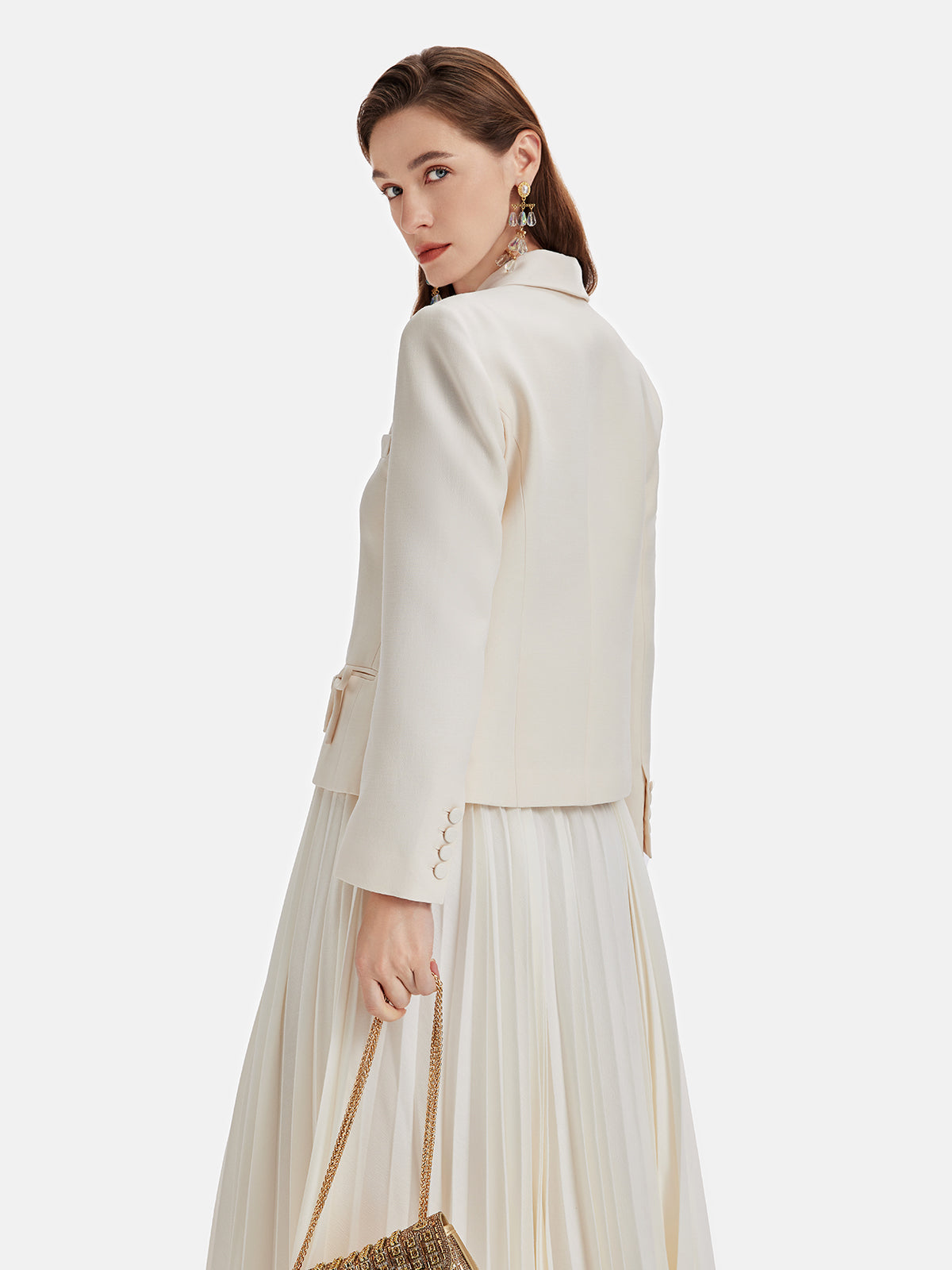 Fiyonklu Desenli Blazer