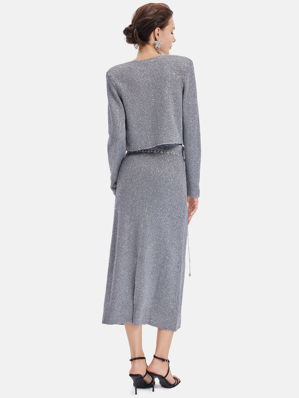 Galaksi Işıltılı Örgü Ceket