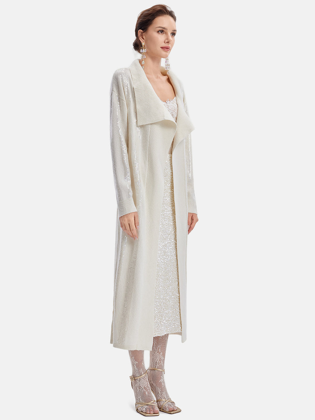 İtalyan Yünü İşlemeli Payet Kaban