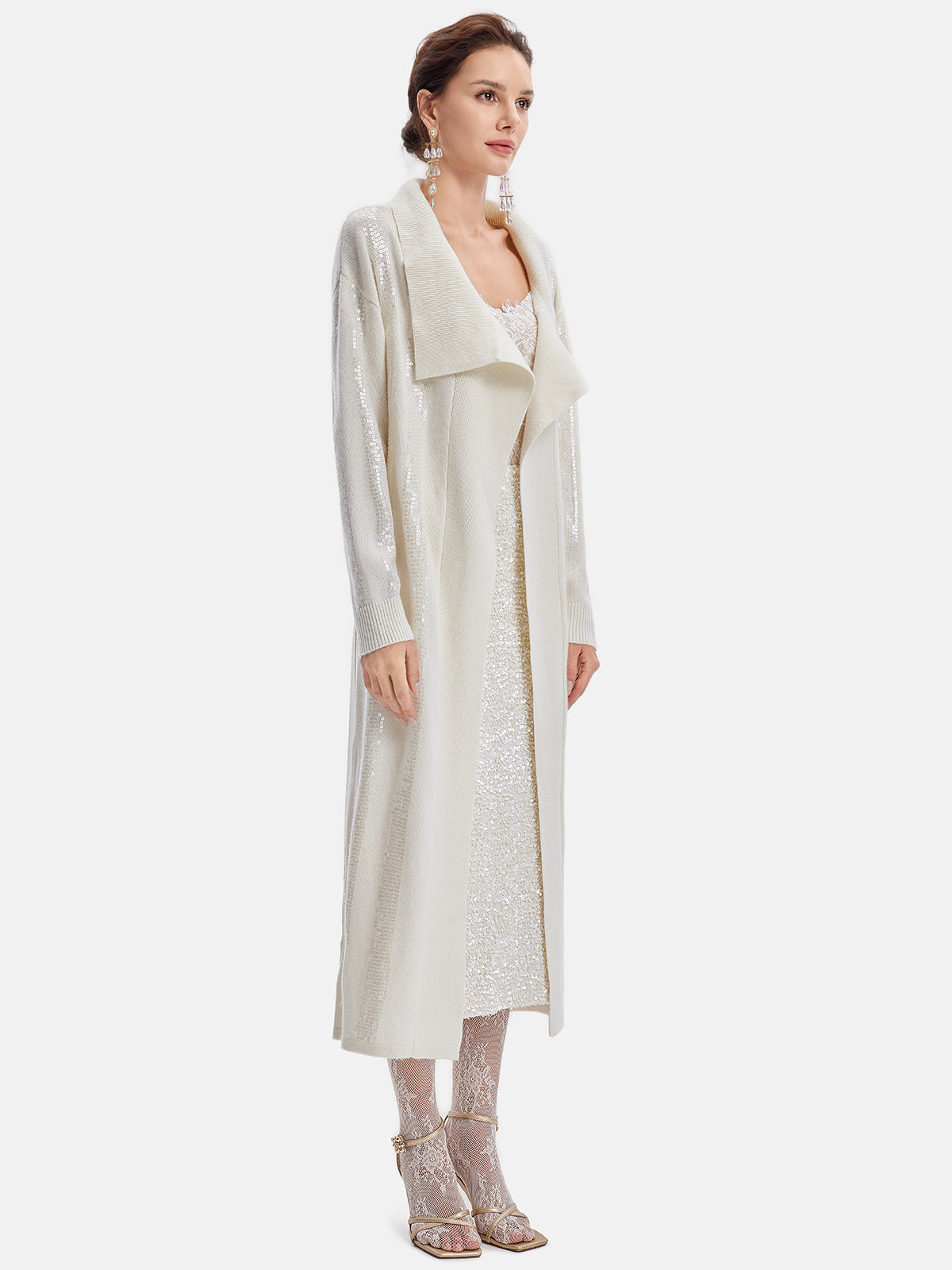 İtalyan Yünü İşlemeli Payet Kaban