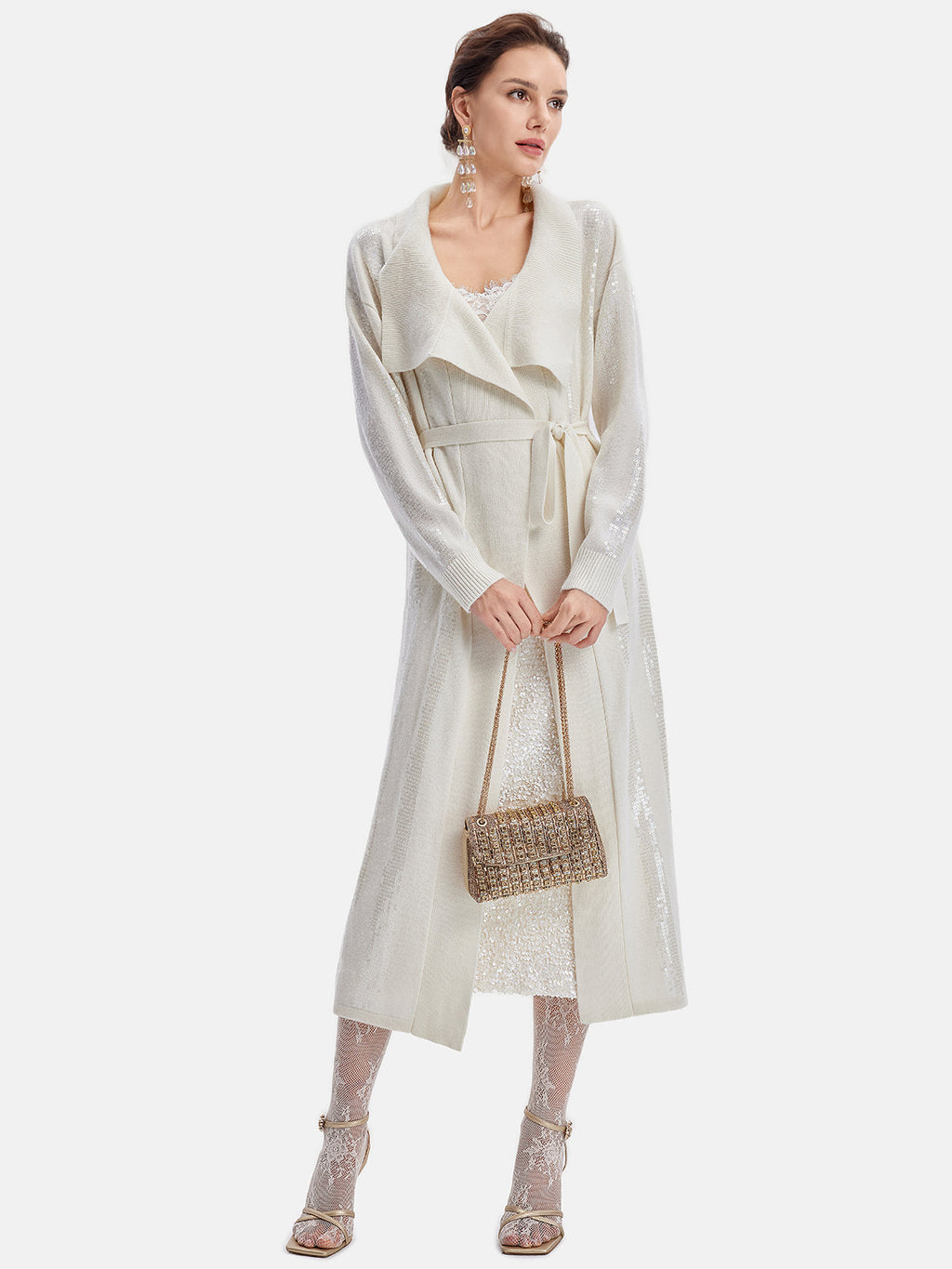 İtalyan Yünü İşlemeli Payet Kaban