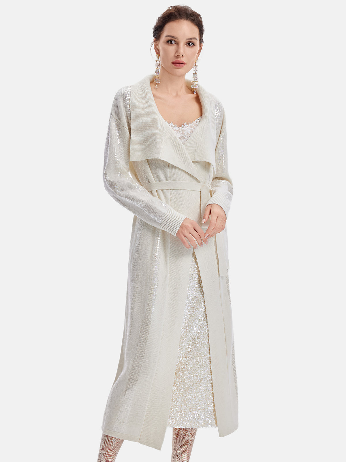 İtalyan Yünü İşlemeli Payet Kaban