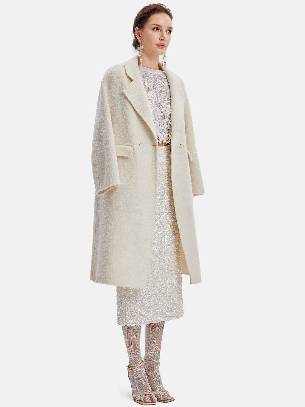 Avustralya Alpaka Yün Yaka Ceket