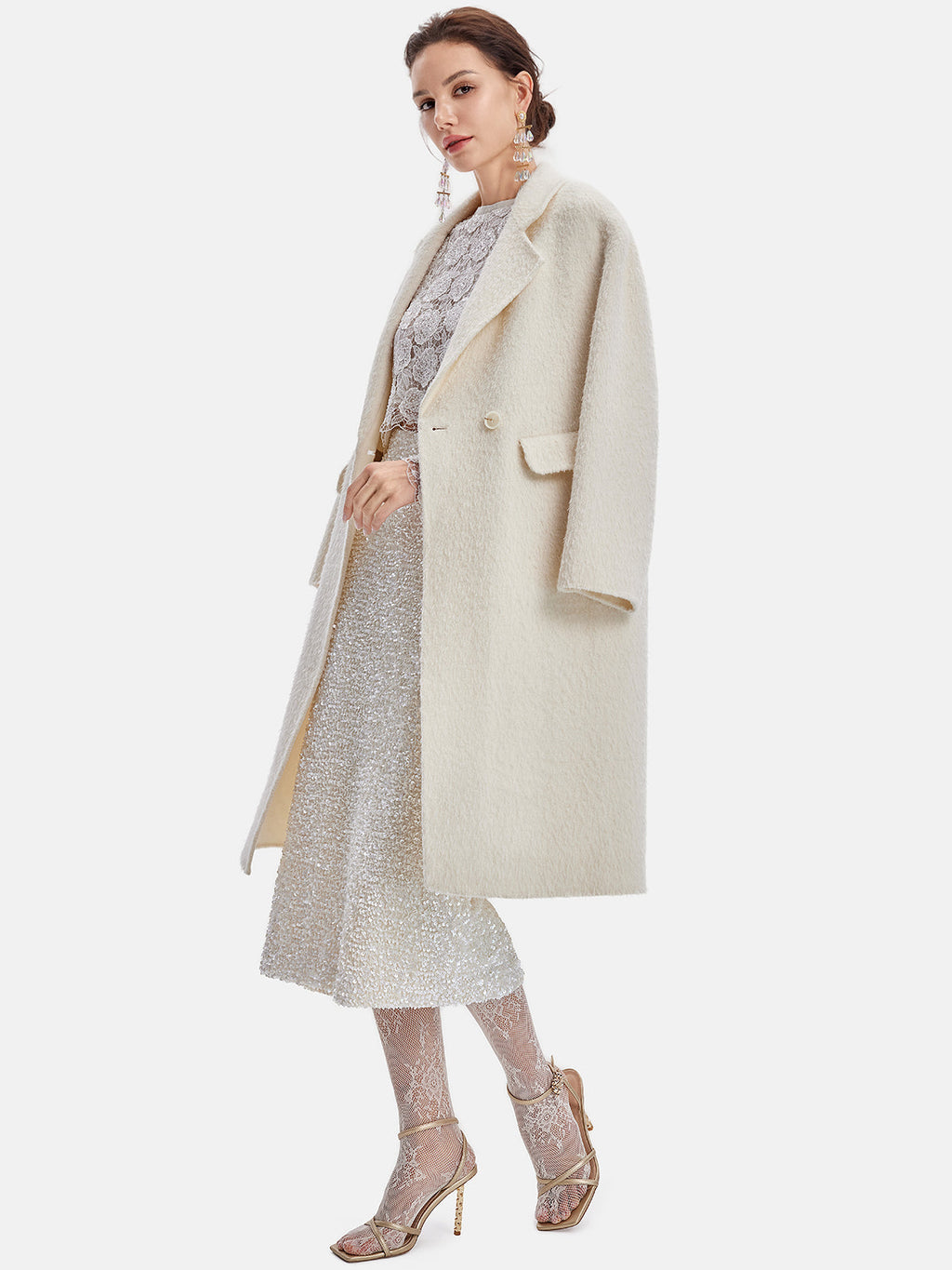 Avustralya Alpaka Yün Yaka Ceket