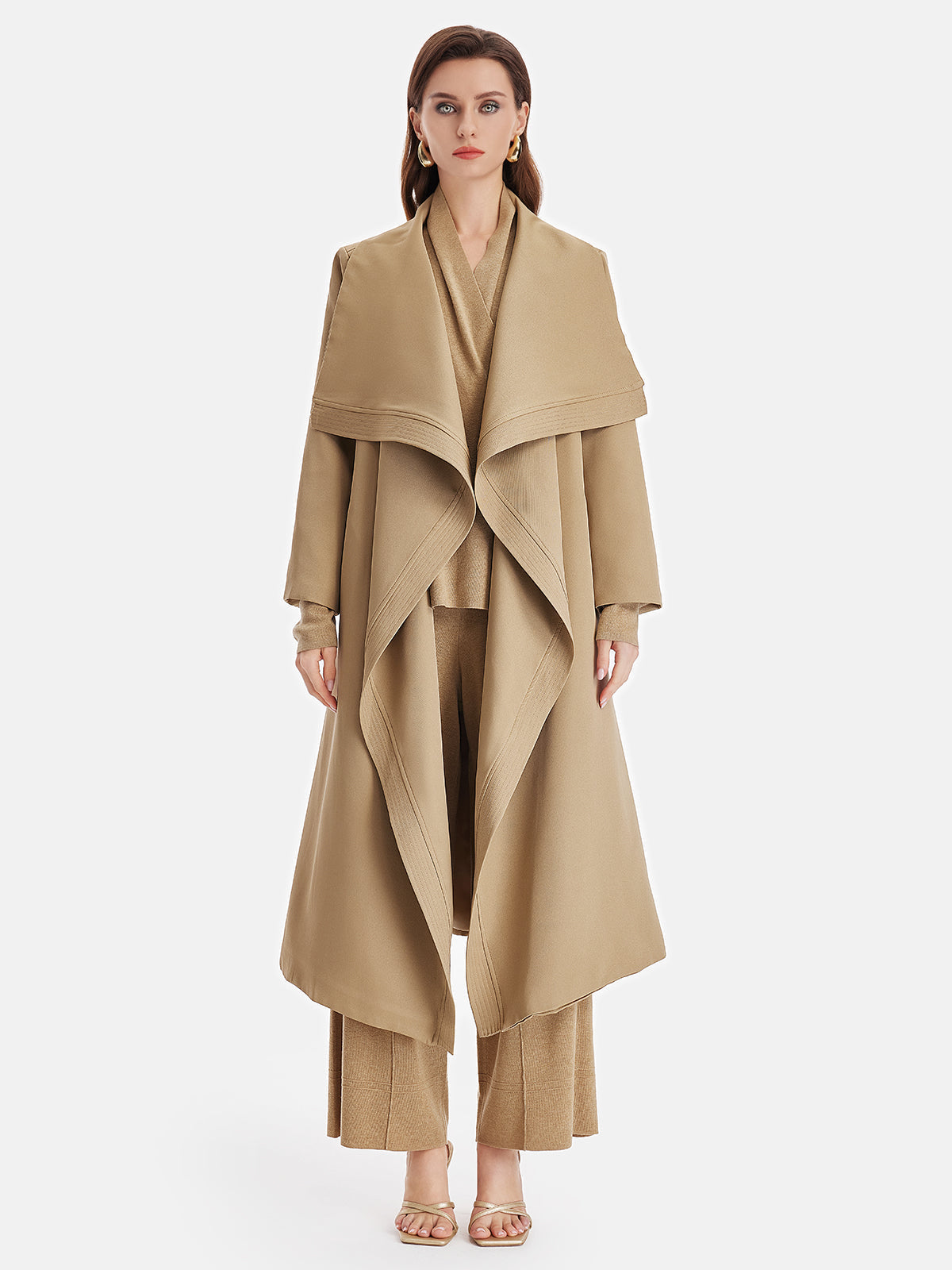 Büyük Beden Yaka Kapitone Trençkot