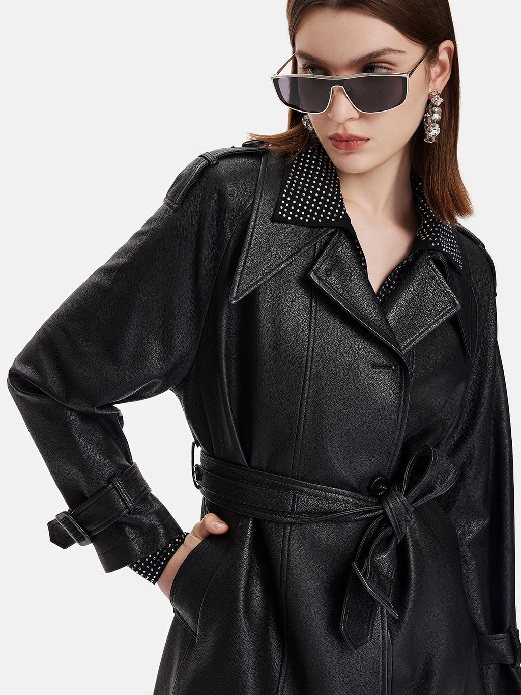 Fransız Deri Raglan Trençkot