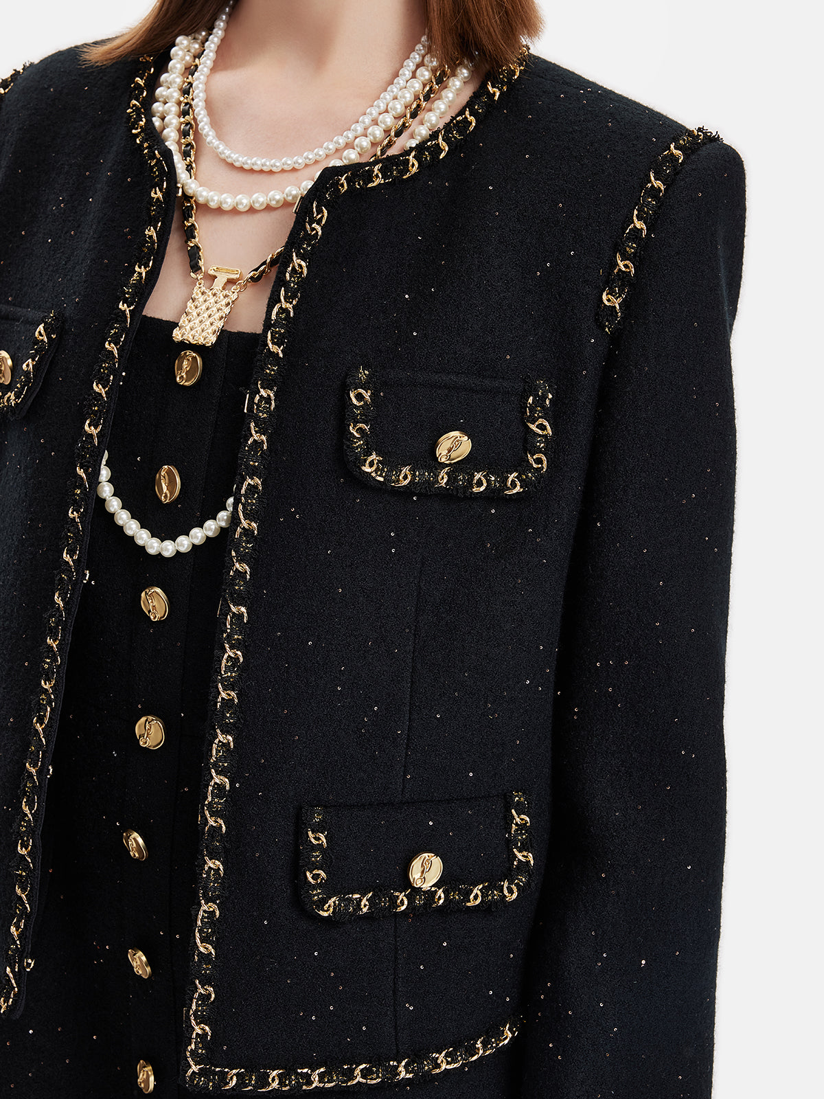 Yün Tüylü Payet Kaban