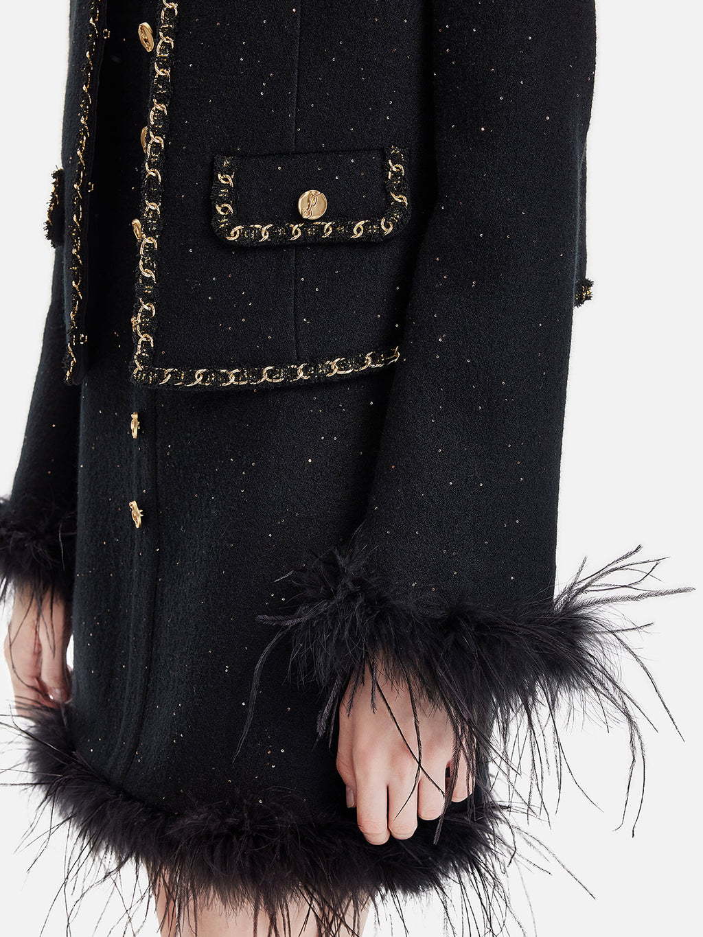 Yün Tüylü Payet Kaban