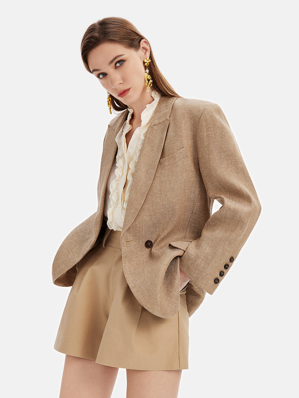 Fransız Keten Oversize Kaban