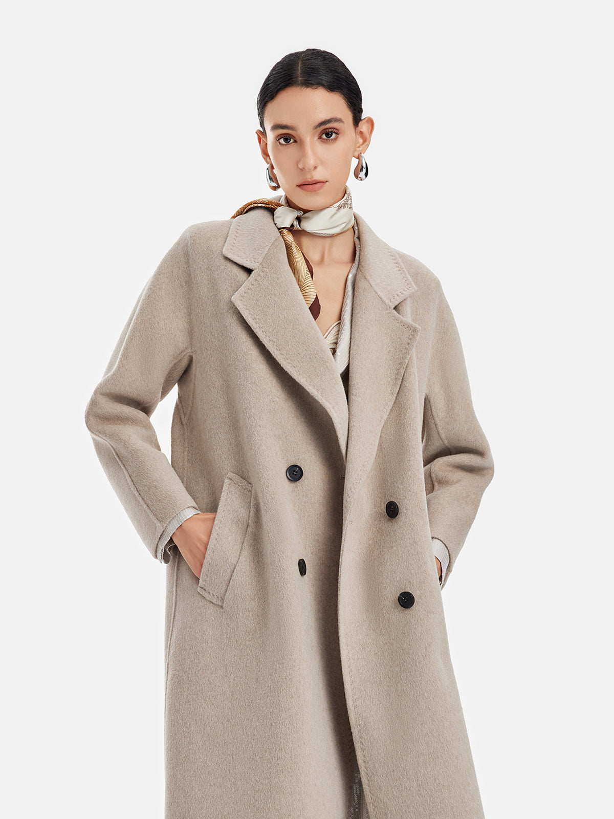 Vintage Şık Kaşmir Karışımlı Kaban