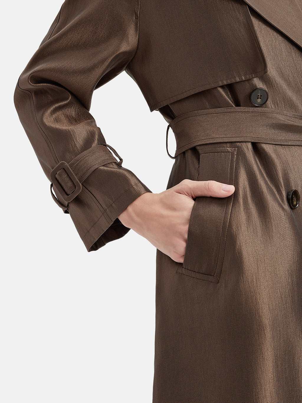 Altın Pırıltılı Trençkot