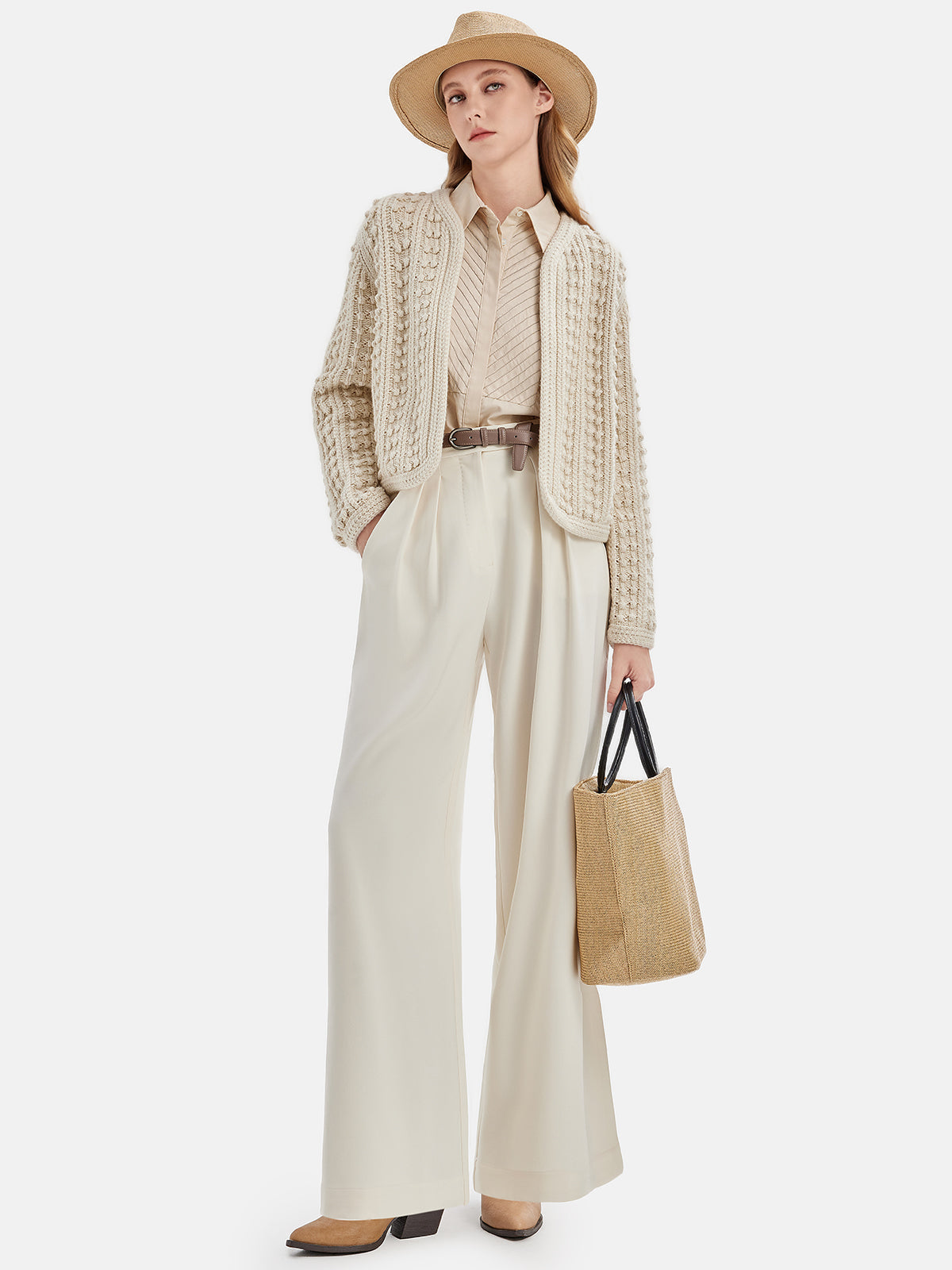 3D Jakarlı Yün Hırka