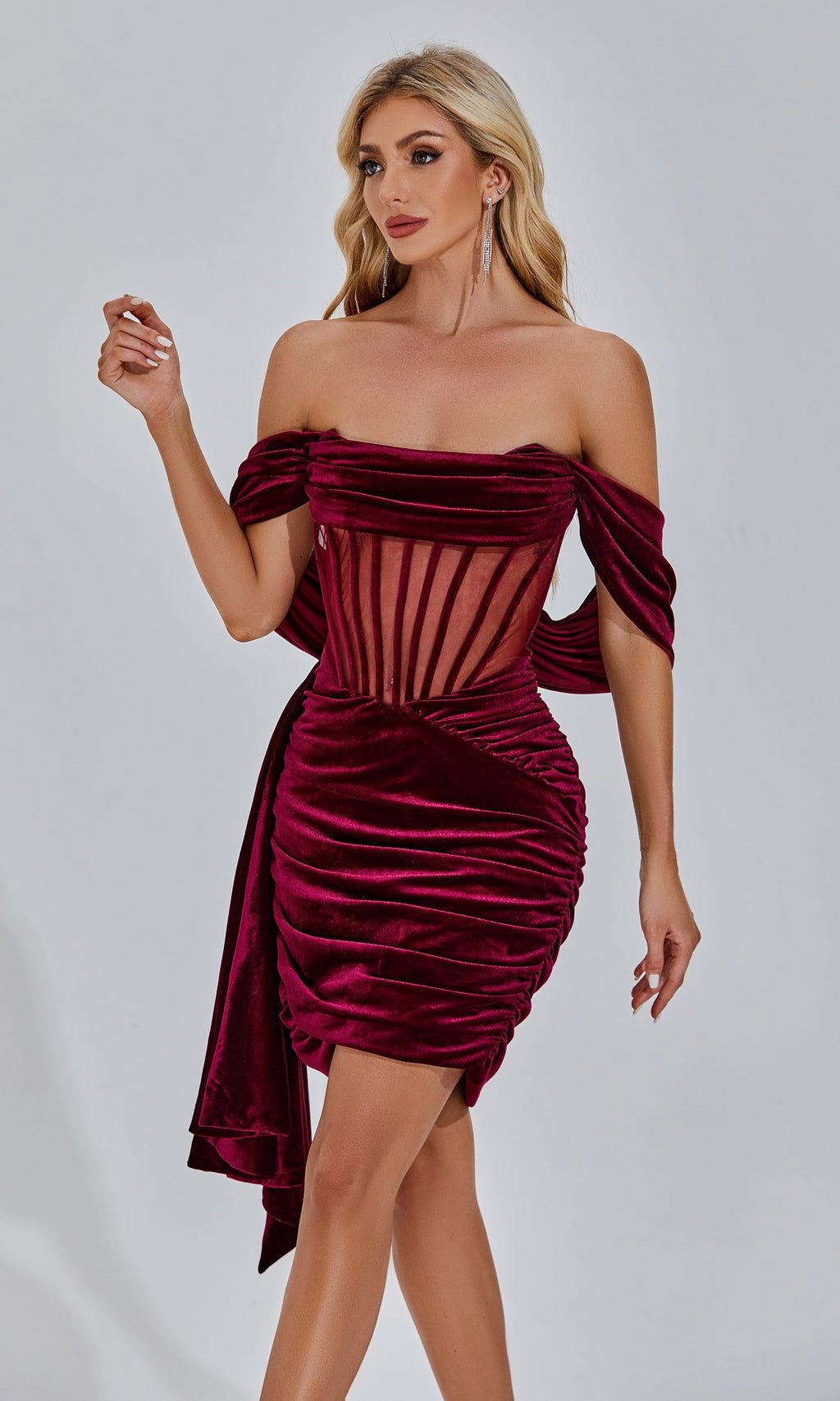 Kor Kırmızı Mini Elbise