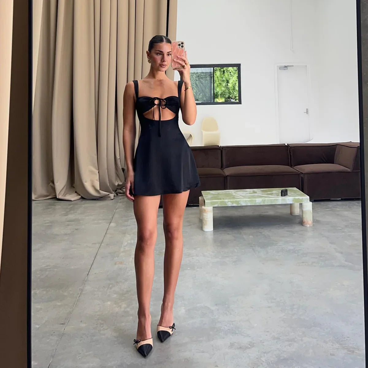 Monaco Saten Mini Elbise