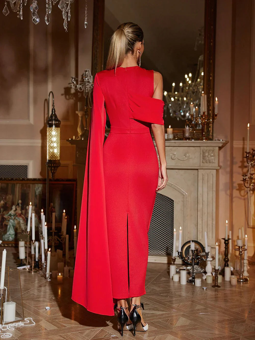 Lunara Tek Omuz Maxi Elbise