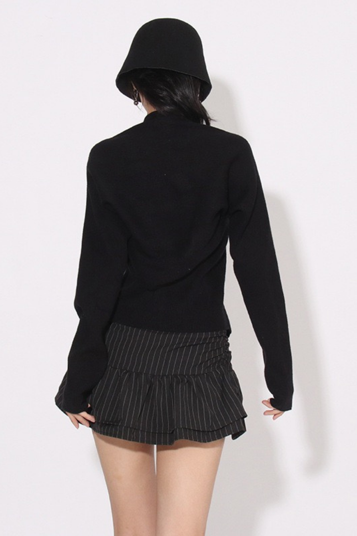 Lora Örme Halter Yaka Bluz & Hırka Takım