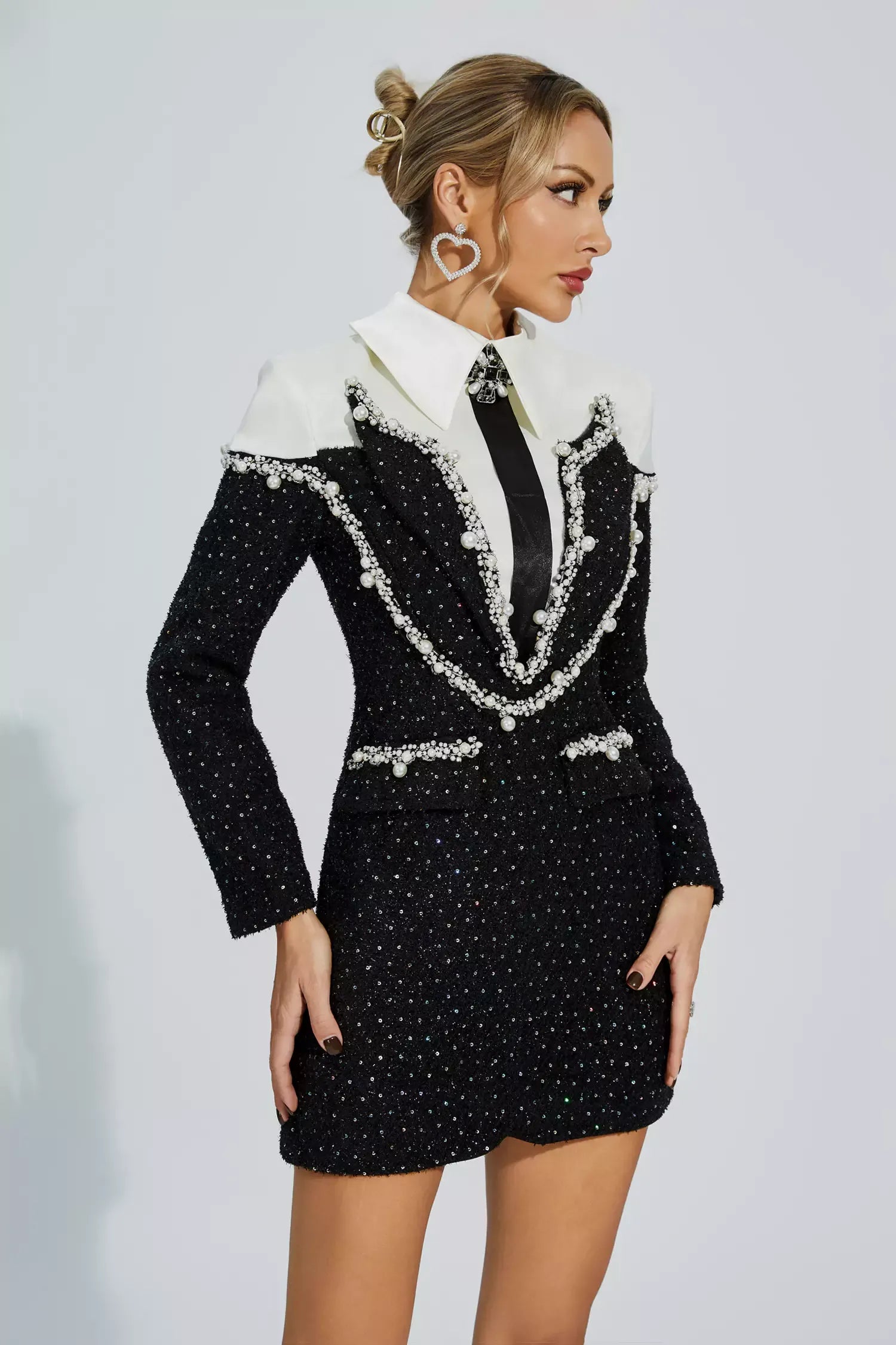 Katelyn Siyah Pırlanta Mini Elbise