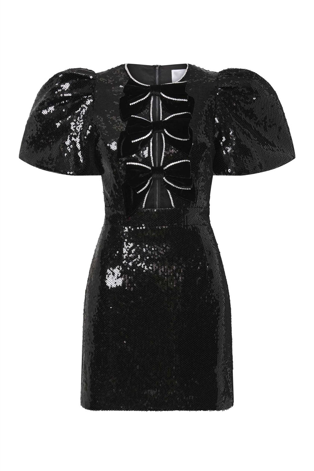 Isabel Payet Kadife Fiyonklu Mini Elbise