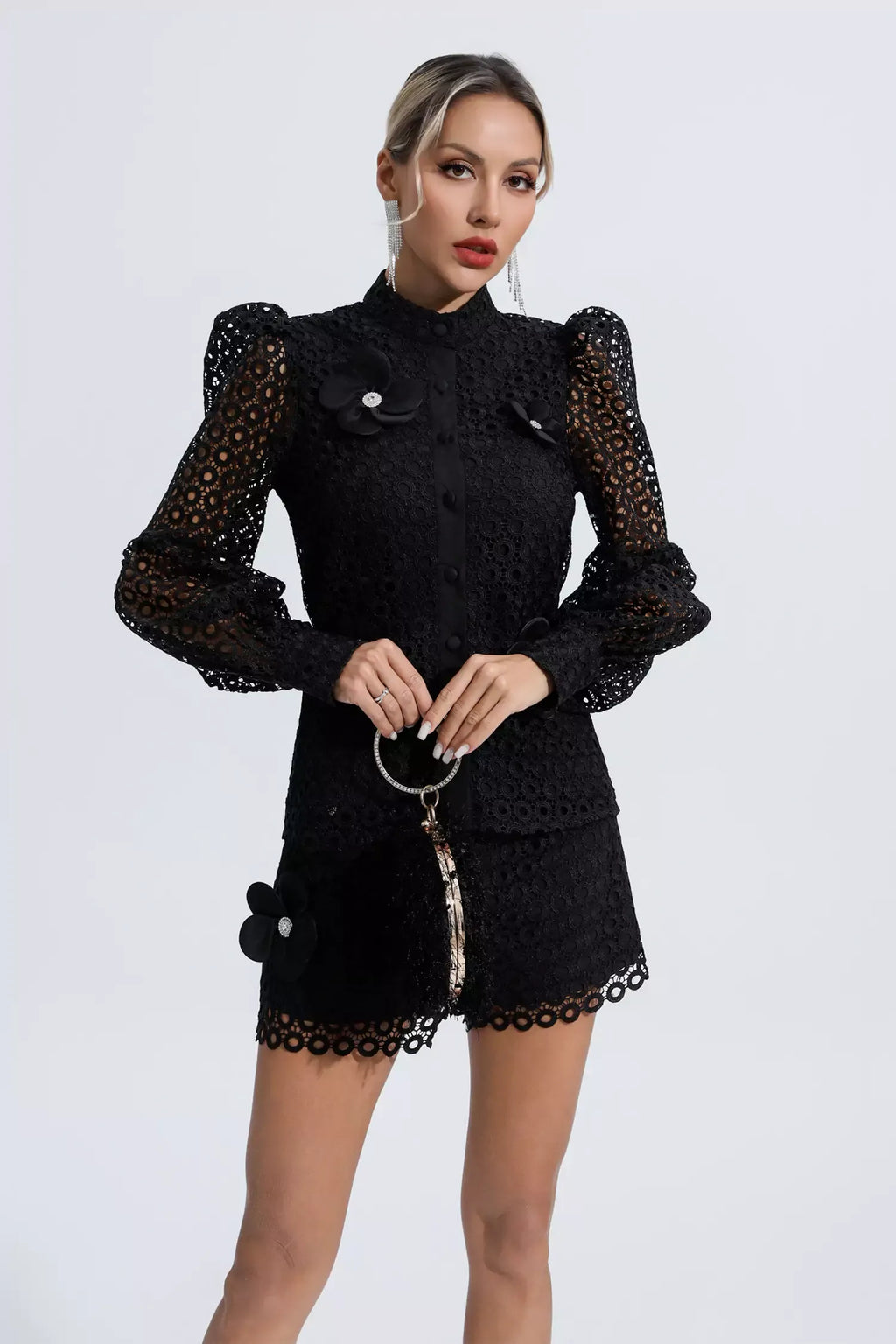 Macy Siyah İçi Boş Çiçek Seti