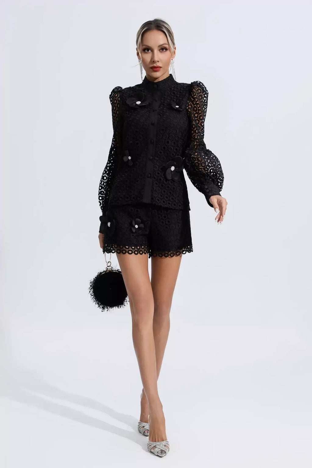 Macy Siyah İçi Boş Çiçek Seti