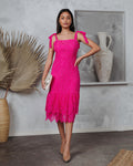Miami High Tea Dantel Midi Elbise
