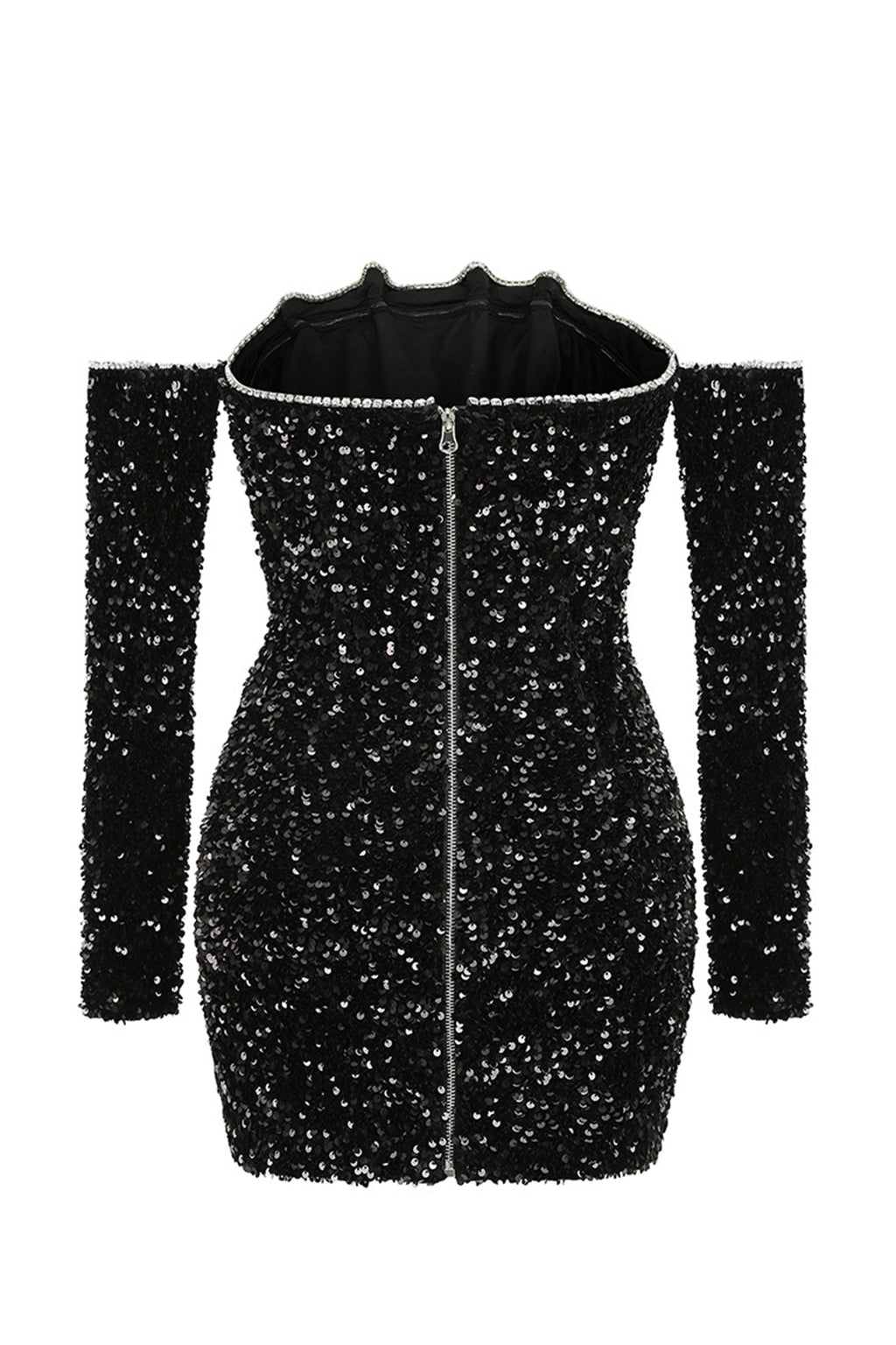 Frances Düşük Omuzlu Taşlı Mini Elbise