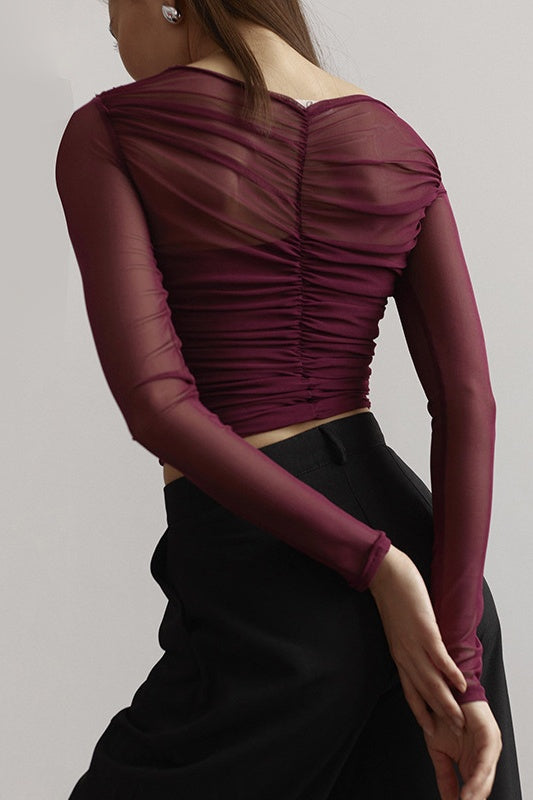 Çapraz Askılı V Yaka File Üst